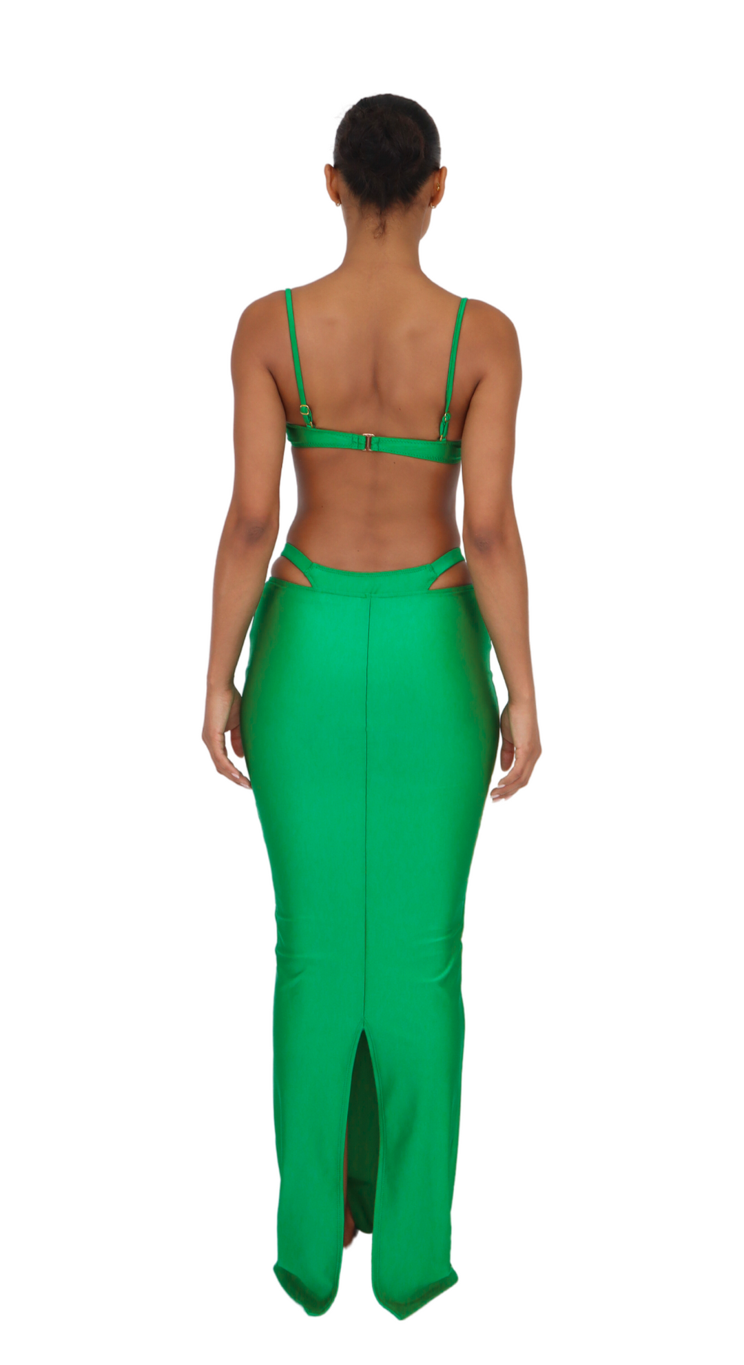 SAIDA MAXI SKIRT - SHINY GREEN – MELISSA SIMONE