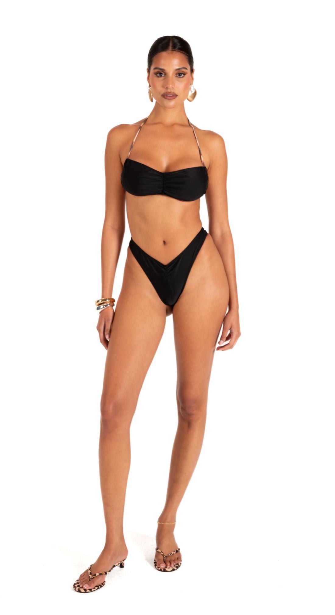 LARA RUCHED BOTTOM - BLACK