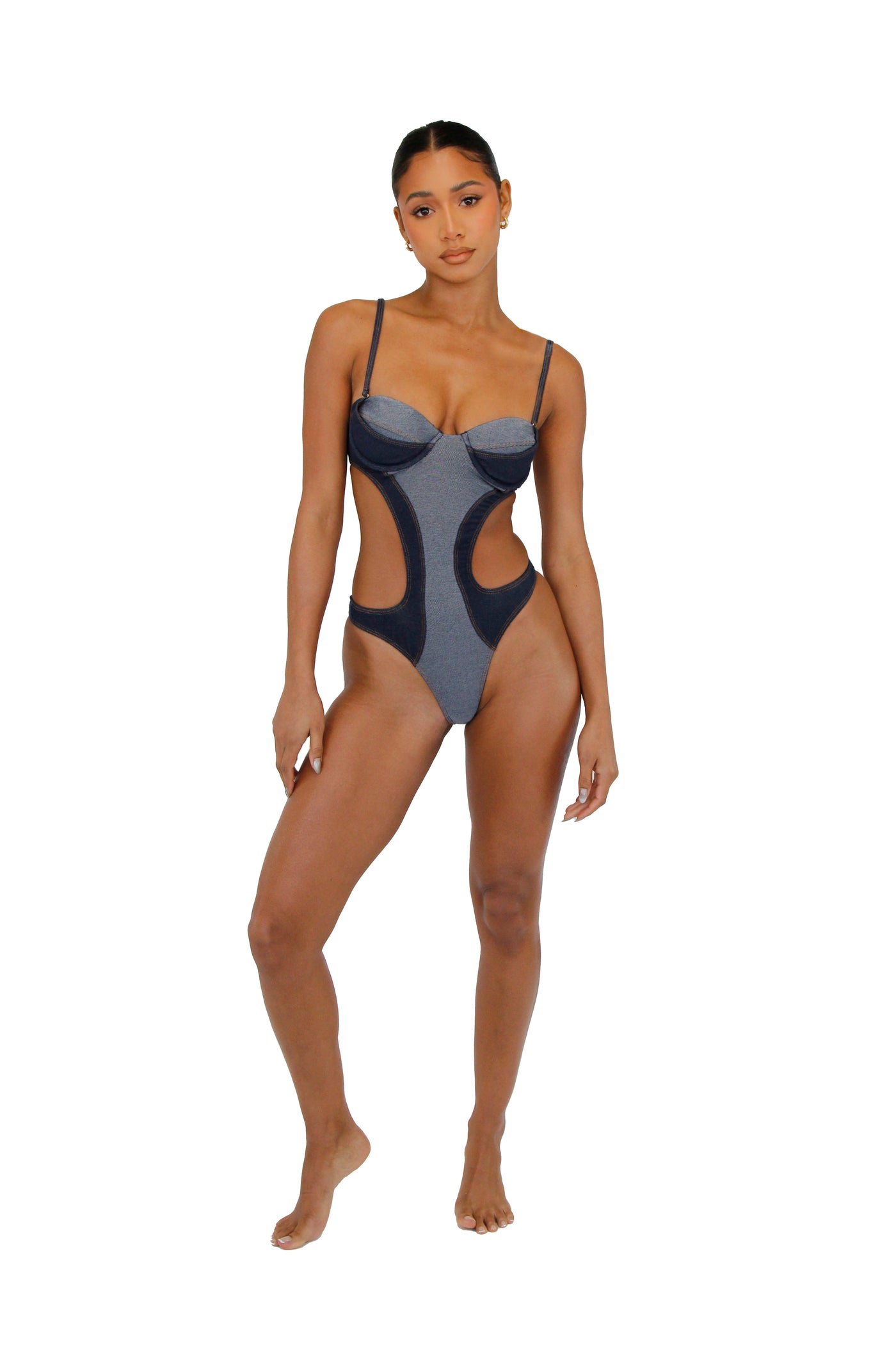 IRIS UNDERWIRE ONE-PIECE - BLUE DENIM - MELISSA SIMONE