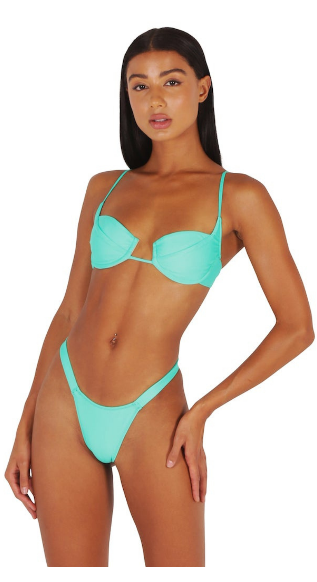 Green underwire bikini top